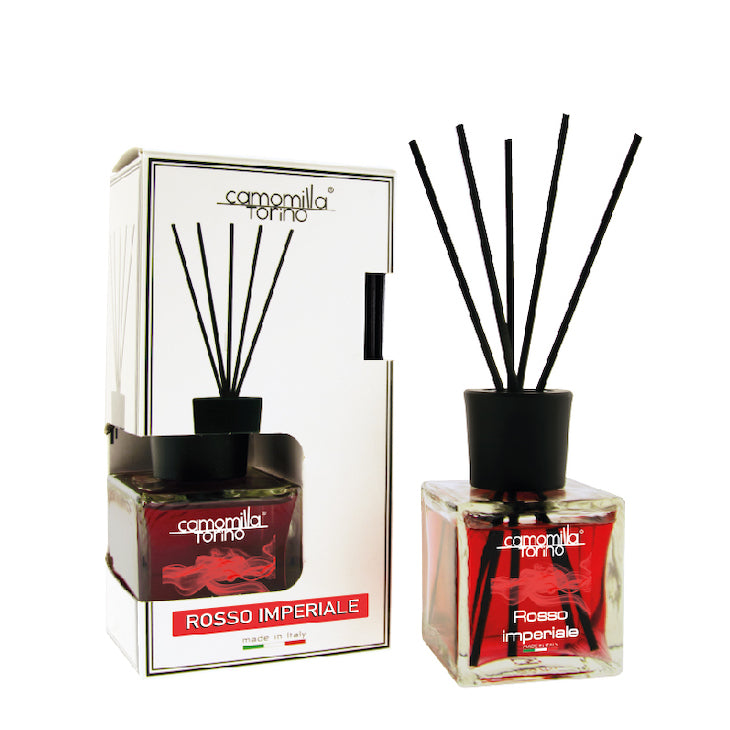CAMOMILLA - DIFFUSORE AMBIENTE CUBO 100 ML ROSSO IMPERIALE & SPRAY AMBIENTE 100 ML