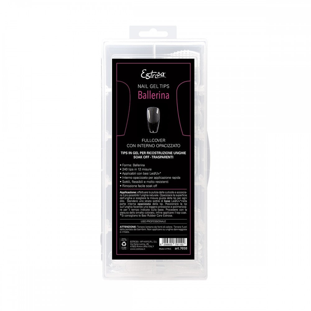 Ballerina Nail Gel Tips Estrosa - 12 misure 240 pz
