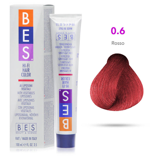 Bes Hi-Fi Hair Color Liposomi vegetali 06 Rosso - Tinta per capelli - 100ml