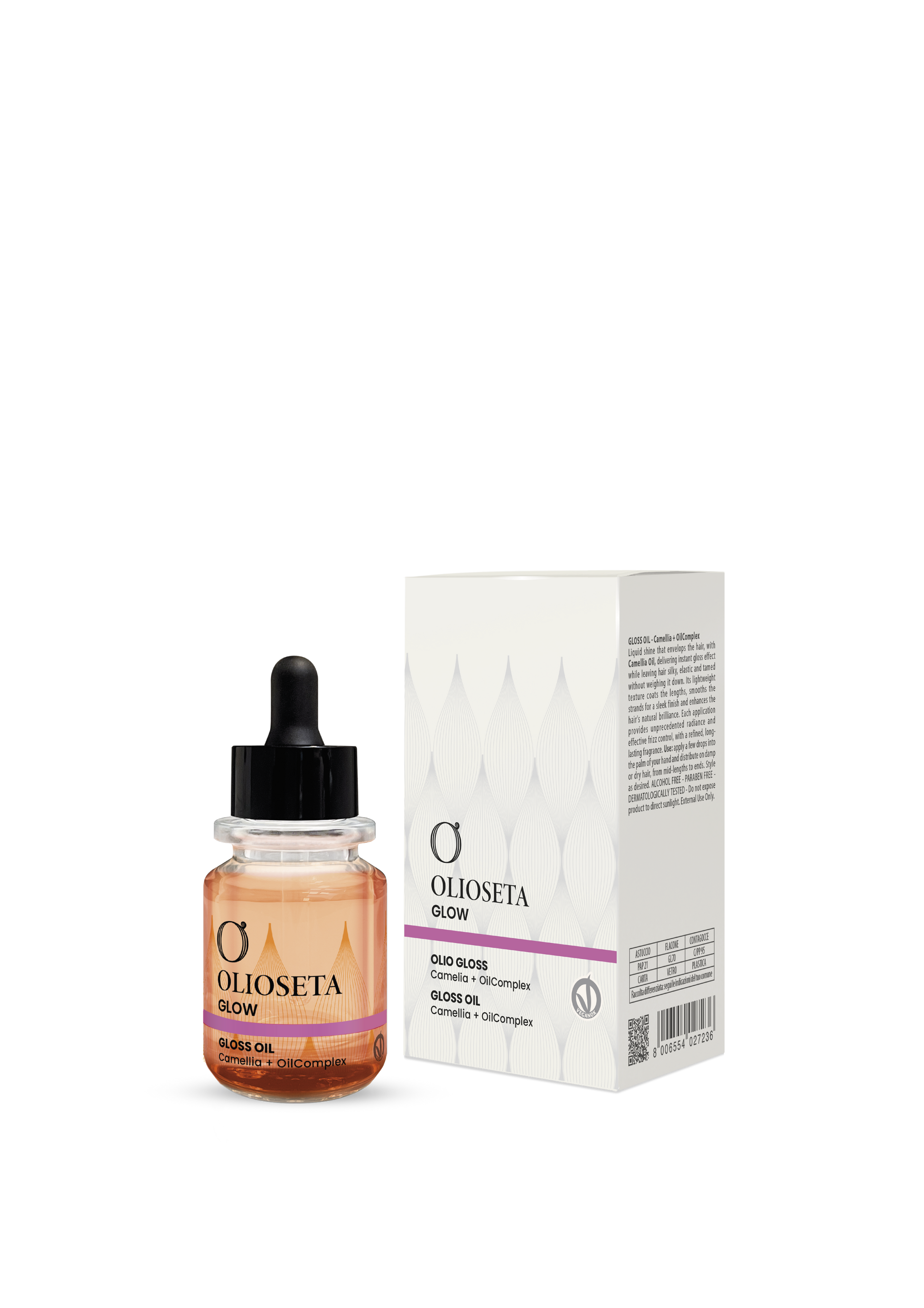 Olioseta Glow Olio Gloss sfondo bianco