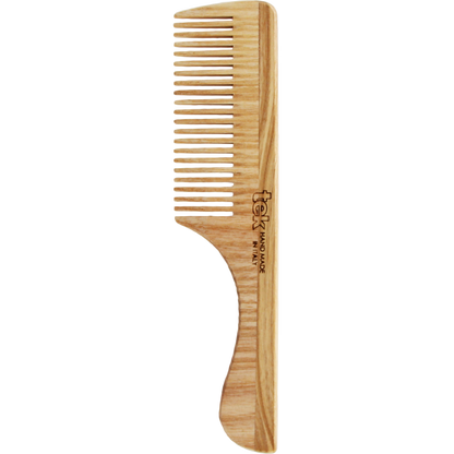 Tek - Pettine a Denti Fitti con Manico in Legno
