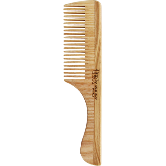 Tek - Pettine a Denti Fitti con Manico in Legno