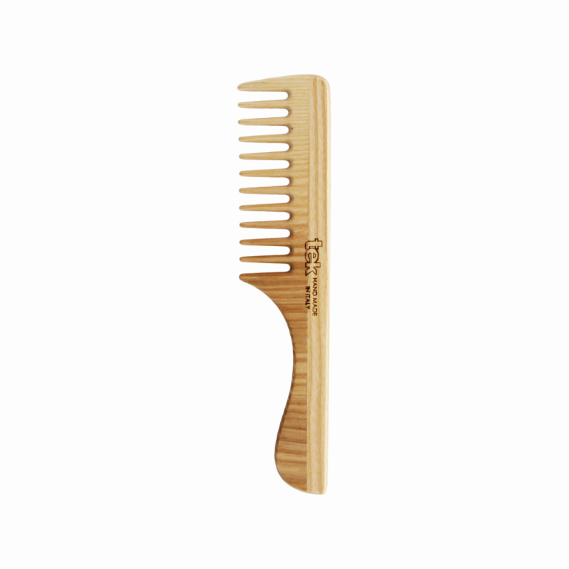 TEK Pettine a denti radi con manico legno frassino
